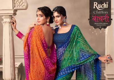 Kesariya Chiffon By Ruchi Fancy Saree Collection